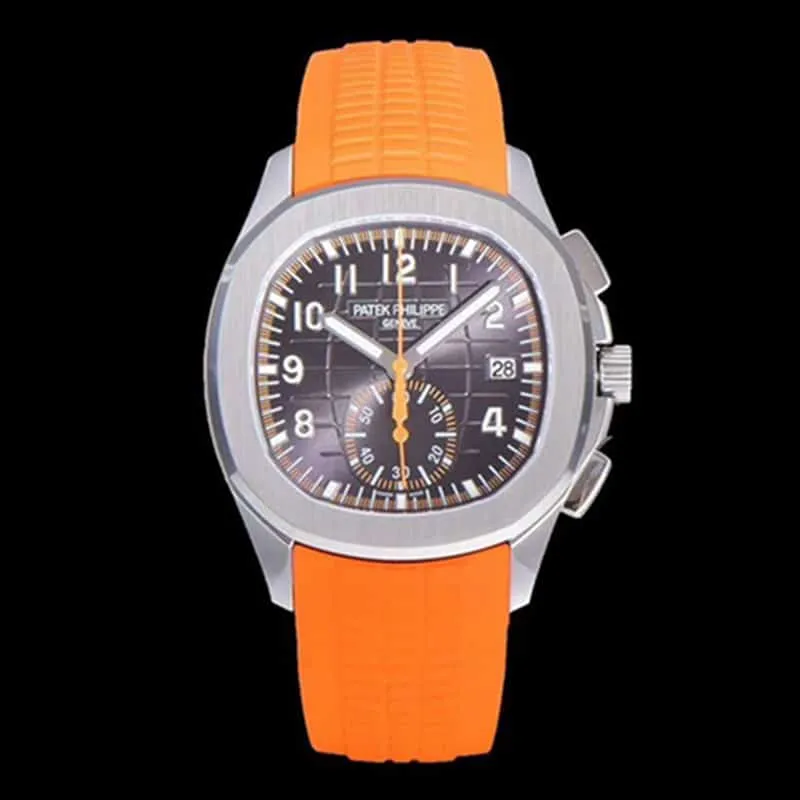 top-tier watch new Patek Philippe men's black dial fashion grenade chronograph watch front view