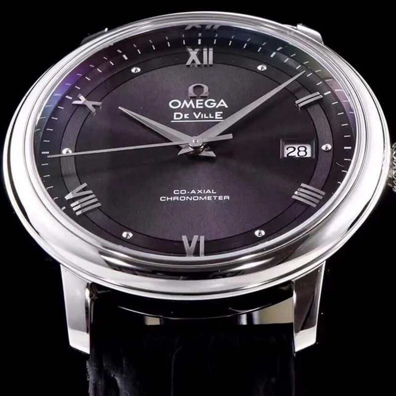 replicaOmega watch Die Fei Fu business series men's mechanical ultra-thin watch track Die Fei black front view