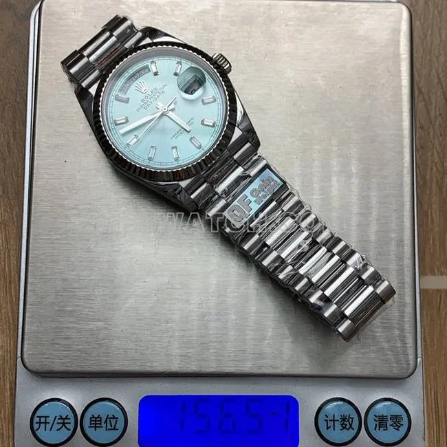 watch QF factory Day-DateRolex ice blue dial2836 mechanical 36mmclasplive photos