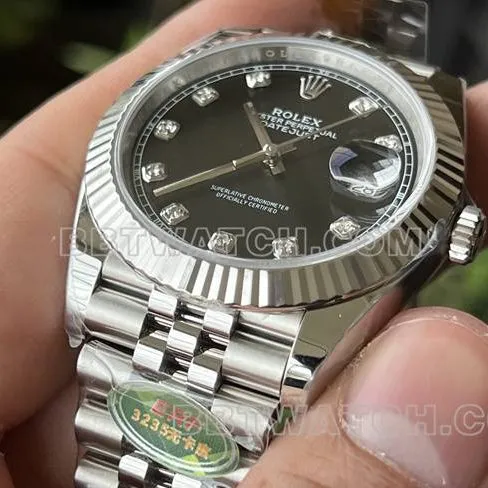 top-tier watch ERF factory log Rolexblack dial3235 mechanical 41mm caseback live photo
