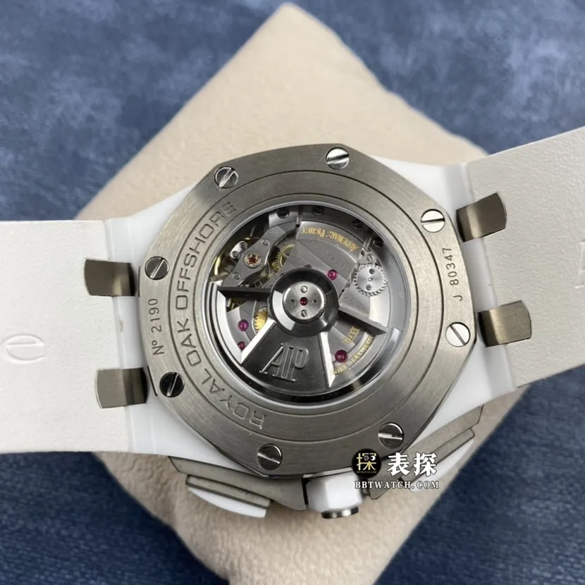JF factory Audemars PiguetRoyal Oak offshore 26400super watch men's white panda dial chronograph rubber model pictures and prices front live photo