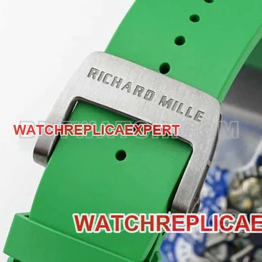 APS factory Richard Mille men's green rubber RM 61-01front live photo