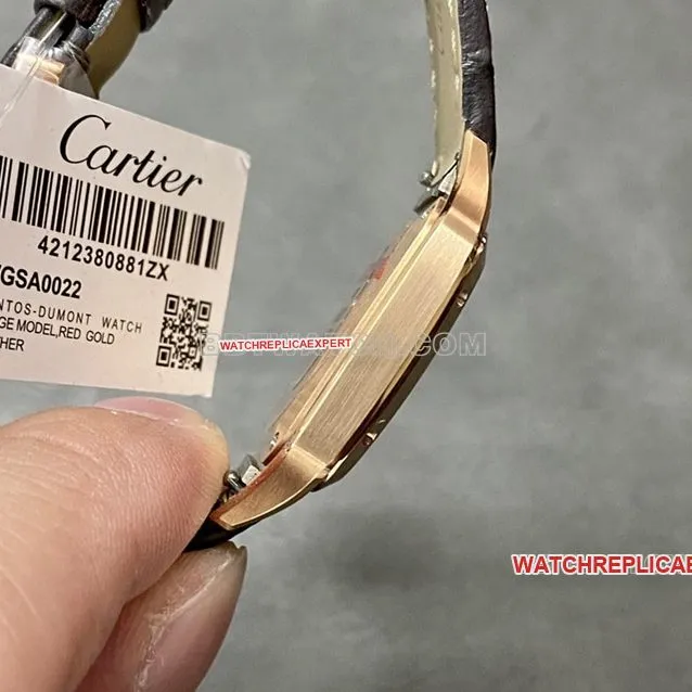 F1 factory Cartier Santos super A silver plate rose gold small WGSA0022 front real picture
