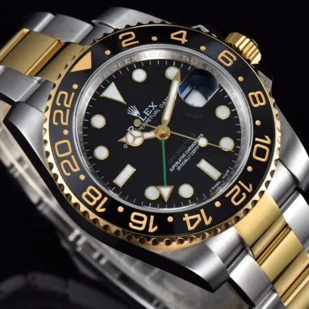 Big factory high-quality replicaV9Rolex indirect black dialGMT-MasterGMT full series watch front view