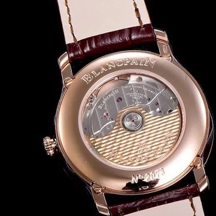 OM Factorytop-tier watch Blancpain men's white dial brown belt villeret classic 6654leather strap watch side view
