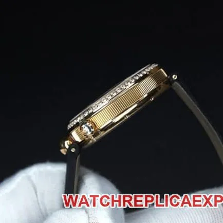 ZF Factorytop-tier watch Breguet Naples ladies' watchwhite dial black belt diamond-set mother-of-pearl full automatic movement watch clasp picture
