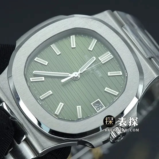 PPF FactoryPatek Philippe sporty and elegant top-tier watch men's olive green Nautilussteel bracelet picture and price front live photo
