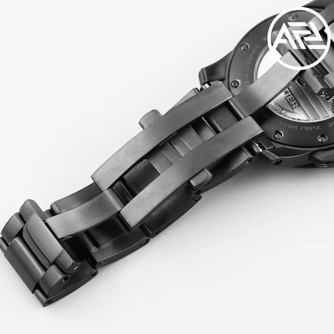 Cartiertop-tier watch men's automatic movement Kalibo series black dialsteel bracelet watch detail shots front view