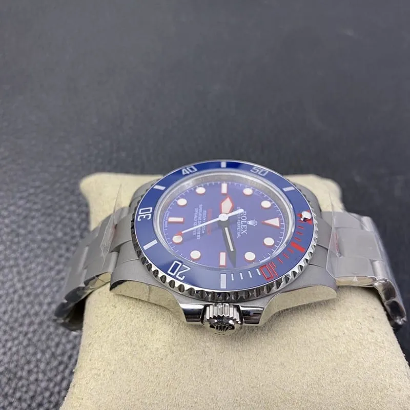 replicaRolex modified watch sandblasted case blue dial front view