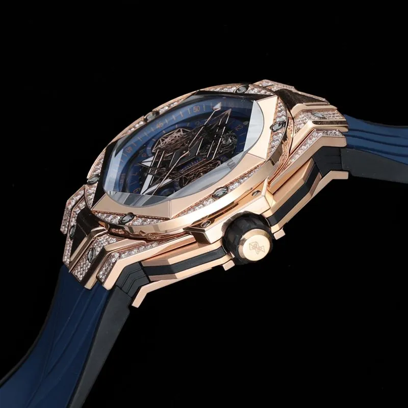 HublotHublothigh-quality watch new BigBangSangBleuII tattoo men's mechanical watch clasp picture