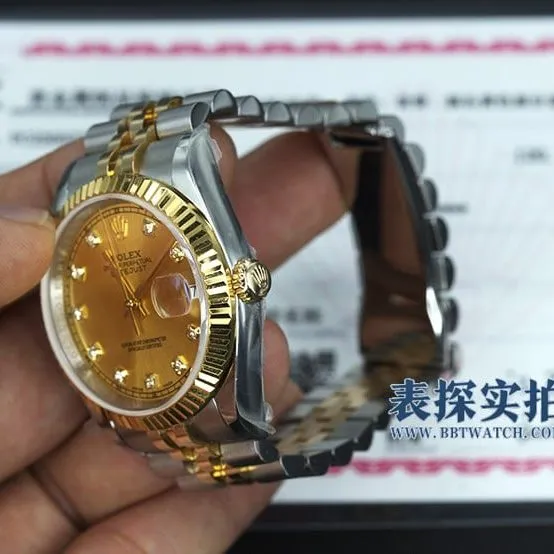 Rolexreplica watch gold-plated real diamond scale details