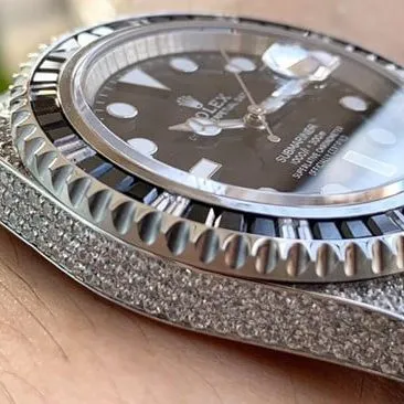 Rolextop-tier watch men's black dialsteel bracelet fully automatic movementSubmariner watch front view