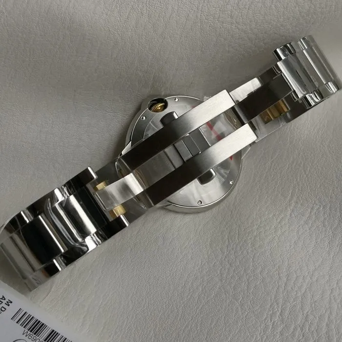 top-tier watch Cartier men's white dial blue balloon series steel bracelet watch front view