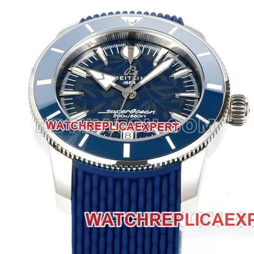 top-tier watch BLS factory super ocean culture Breitlingblue dial rubber braceletfront live photo