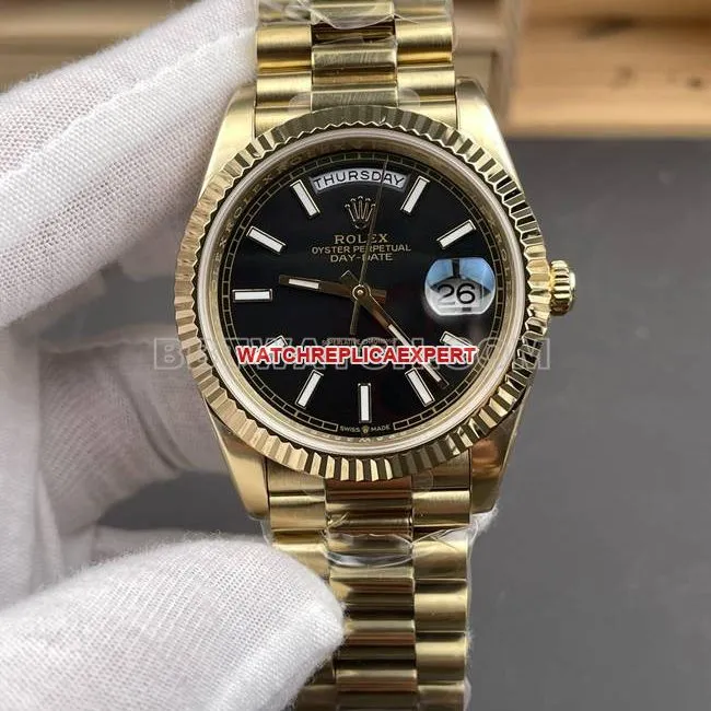 top-tier watch CBD factory black dialRolexDay-Dateyellow gold3255 mechanical front live photo