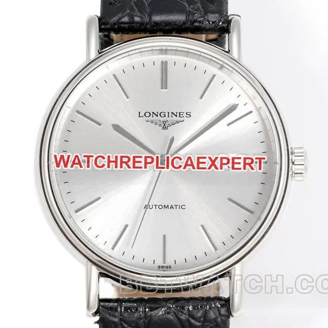 Longines collectible watch XC factory elegant 40mmsilver dialL888mechanical movementleather strap model front live photo