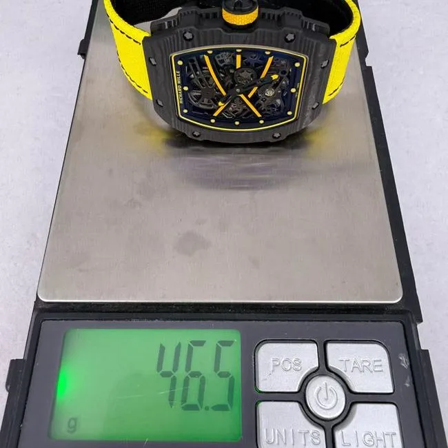 top-tier watch RM067-02Richard Mille hollow dial yellow braceletfront live photo