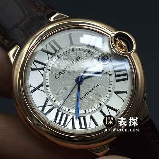 AF FactoryCartier Blue Balloon WGBB0030top-tier watch men's silver gray plate leather strap model pictures and prices front live photo
