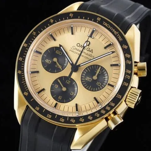 top-tiersuper cloneRM2022 legendary space watch yellow dial Omega Speedmaster series moon watch front view