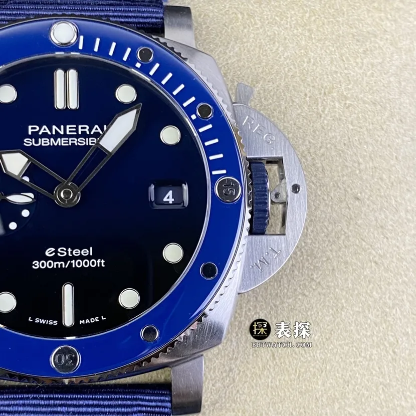 SBF Factory Panerai Submersible PAM01289 Super A Watch Men's Dark Blue Dial Leather Strap Model Pictures and Price Deployment Clasp Real Shot Pictures