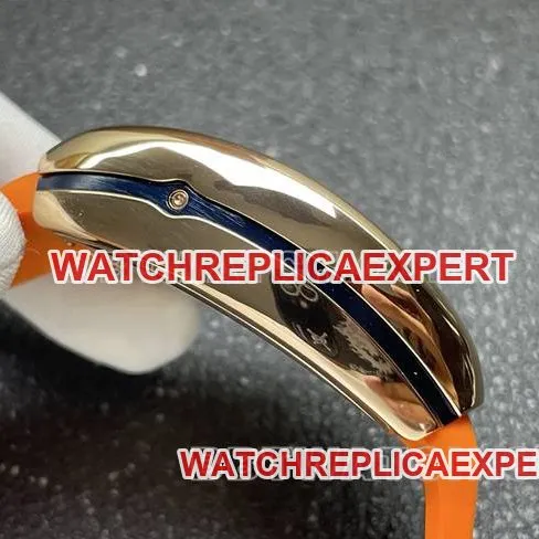 collectible watch Frank Muller ABF factory V45blue dial gold case leather braceletfront live photo