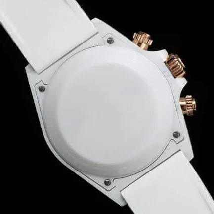 TW Factory Rolex Top Fully Automatic Mechanical Watch with White Dial and Rubber Strap for Men - Front View