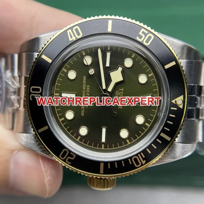 Tudortop-tier watch DIF factory Biwan 41mm green dial mechanical steel bracelet model front live photo