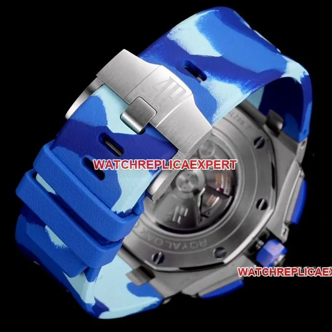 TW factory Audemars PiguetRoyal Oak offshore top-tier 1:1high-quality replicablue dial rubber model 26400front live photo