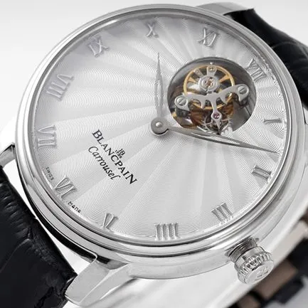 JBF FactoryBlancpaintop-tier watch men's white dial black belt classic full series tourbillon mechanical watch V3 version domineering return movement picture