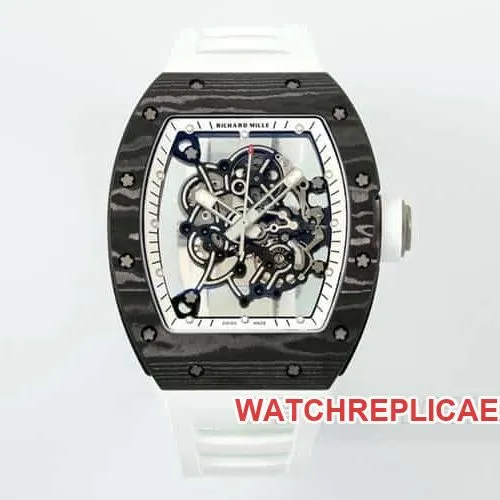 APSRichard Mille1:1top-tier carbon fiber case white rubber model RM055front live photo