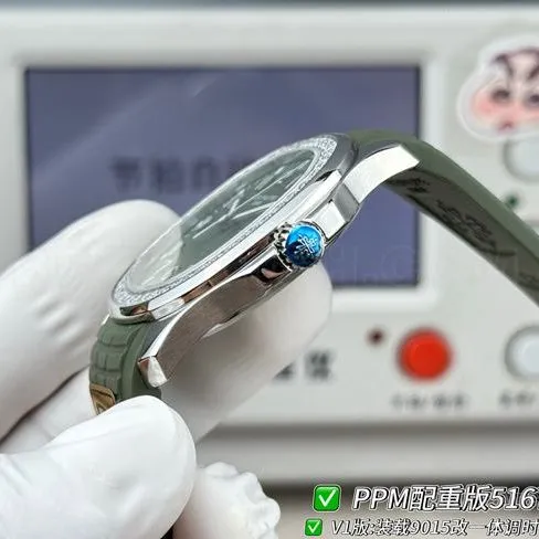 Patek PhilippePPM factory top-tier watch Aquanautgreen dialdiamond bezel5167front live photo