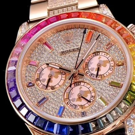 JH factory top-tier watch Rolexwhite dial gold band Oyster Perpetual Cosmograph Daytona watch front view