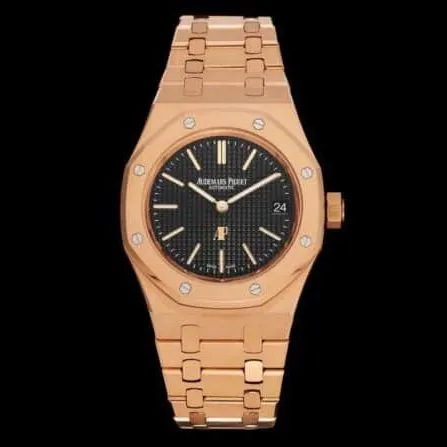 top-tier watch Audemars PiguetRoyal Oak15202rose gold plate black bottom men's watch super two-hand mechanical movement front view