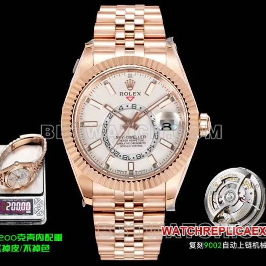 Watch AR+ Factory Pilot Rolex White Dial Mechanical Rose Gold Steel Bracelet Weight Live Photos