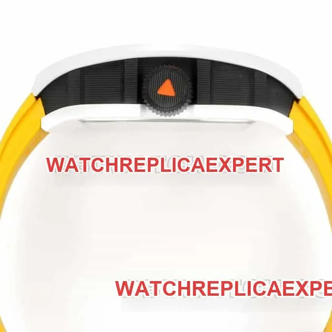 Richard Mille men's top-tier graffiti tourbillon yellow rubber model RM 68-01front live photo