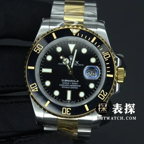 Factory C Rolex Submariner watch men's gold Submariner steel bracelet picture and price front live photo
