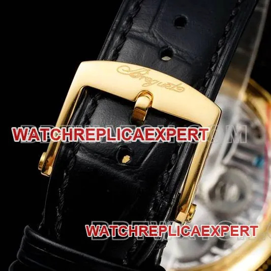 Breguet collectible watch RMS factory classic silver white dialtourbillonyellow gold mechanical leather strap model front live photo