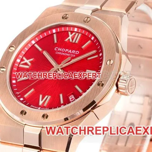 collectible watch ChopardGH factory snow mountain proud wing red plate 41mmrose gold steel braceletbraceletlive photos