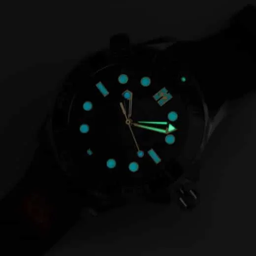 OR factory top-tier watch Omegablack dialrubber strapSeamaster series 42mm watch front view