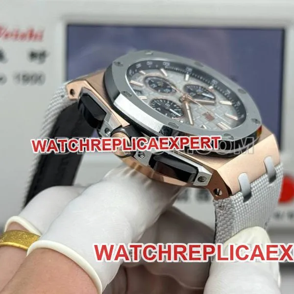 Audemars Piguettop-tier watch LS factory Royal Oak offshore type 43MM gray plate rubber model 26420caseback live photo