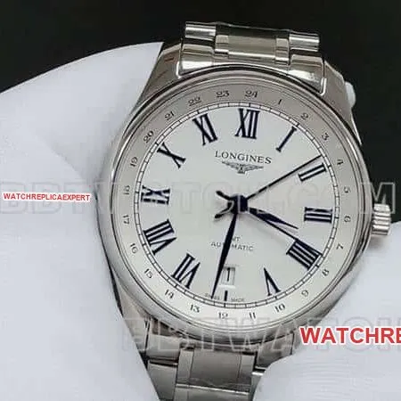 TW factory Longines watchmaking traditional top-tier replicasilver dialsteel bracelet model side live photo