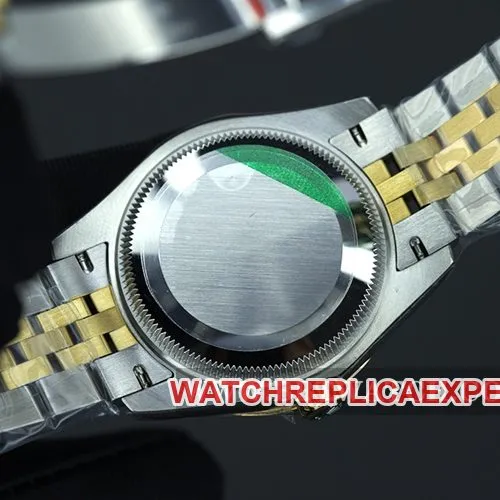 WFRolexreplica women's watch Datejust 28mm gold green dial mechanical water resistance watch front view