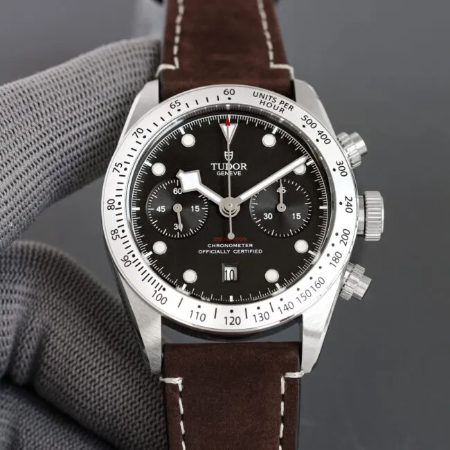 top-tier replicaTW Tudor's latest Biwan chronograph stainless steel men's watch front view