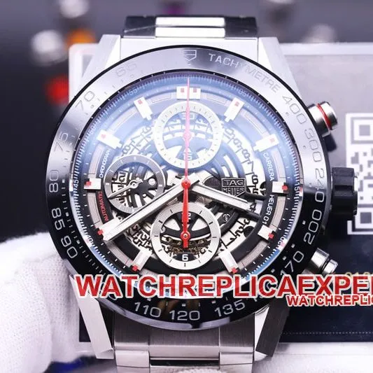 xf factory TAG Heuer hollow Carrera racing hollow watch steel bracelet front view