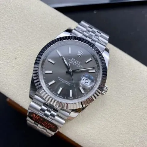 Big factory high-quality AR Return of the King Rolex gray plate Oyster Perpetual Datejust 41 series men's watch front view