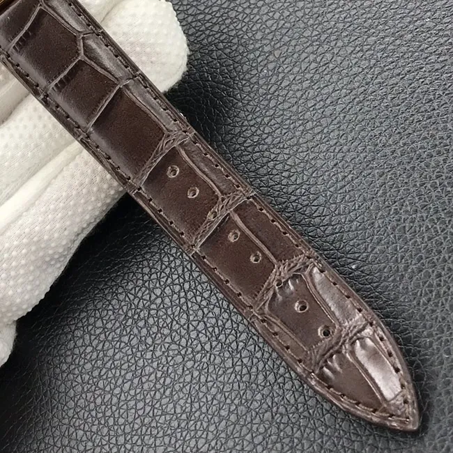 GF Factory top-tier watch Jaeger-LeCoultre men's white dial brown belt automatic movement master series leather strap watch front view
