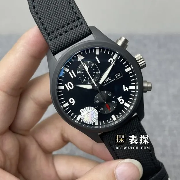 ZF FactoryIWC watch flight IW389001top-tier watch men's black dialleather strap model pictures and prices caseback live photo
