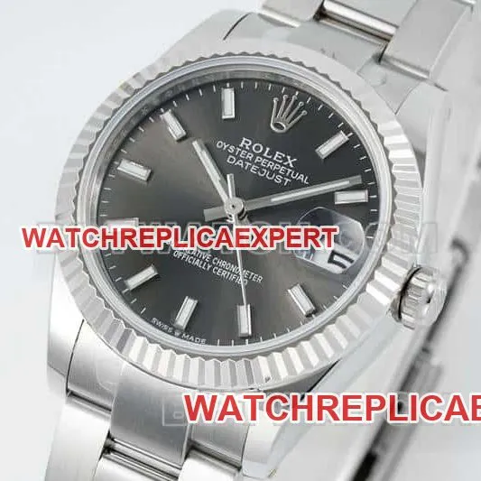 ARF FactoryRolex log 1:1super cloneblack dial stick hour markers 31mm three grid link 278274front live photo
