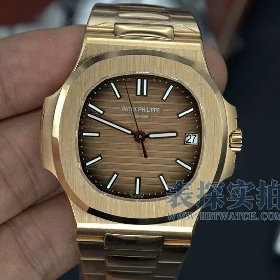 3K FactoryPatek Philippe Nautilustop-tier watch men's rose gold coffee noodle steel bracelet price and picture overall live photos