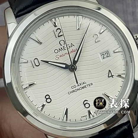 OmegaSeamaster1:1super watch men's white dialleather strap picture and price clasplive photos